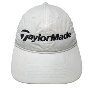 TaylorMade Strapback Hat Solid White One Size Vent Holes Outdoor